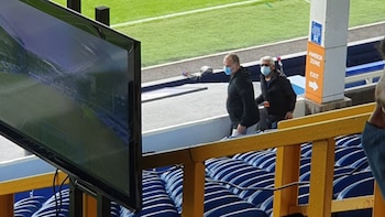 Marcelo Bielsa en el partido del Everton