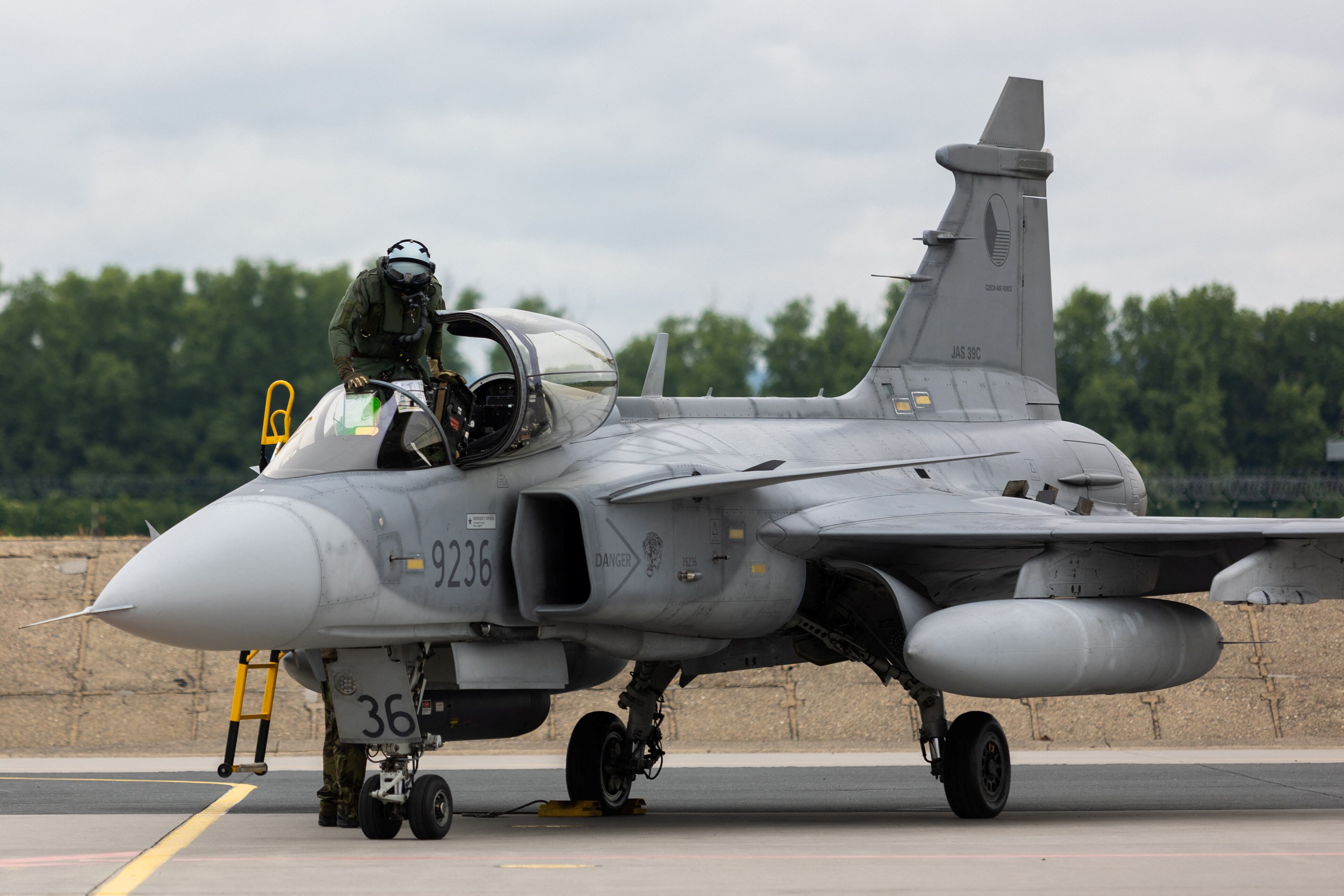 Los primeros aviones Gripen se podrán ver en la Feria Internacional Aeronáutica y Espacial en Rionegro, Antioquia, del 9 al 13 de julio de 2025 - crédito REUTERS/Eva Korinkova