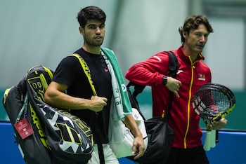 Carlos Alcaraz y Juan Carlos Ferrero. (Europa Press)