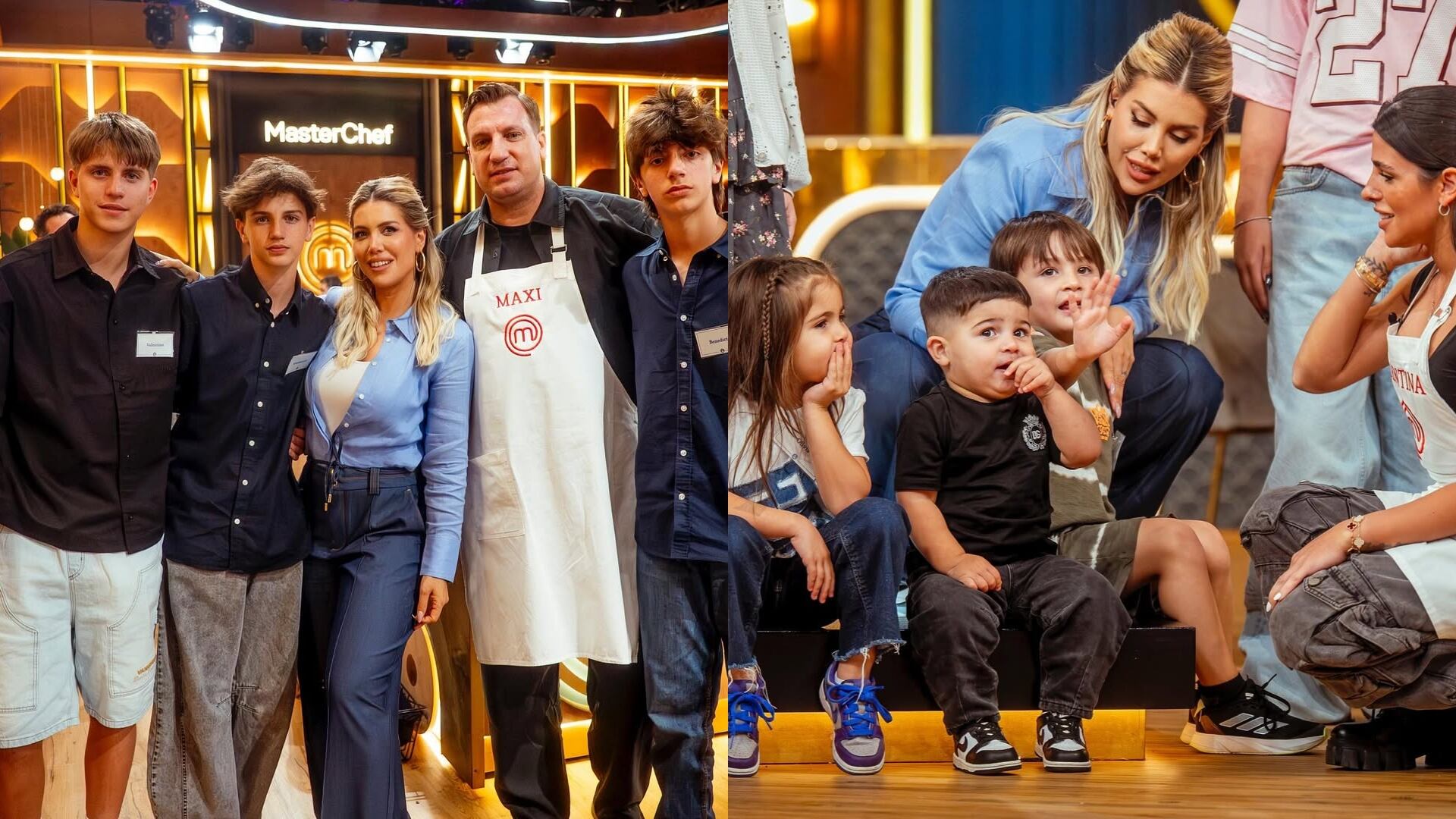 Maxi López, Eugenia Tobal y Valu Cervantes fueron sorprendidos por sus hijos en MasterChef Celebrity: todas las fotos (Telefe/ Adrián Diaz)