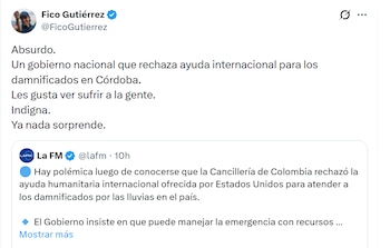 En un mensaje cargado de