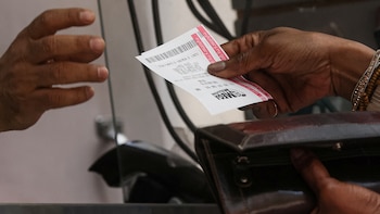 Un boleto de lotería con