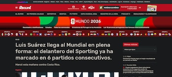 El diario portugués hizo énfasis en lo que fue el gol de Luis Javier Suárez, delantero del Sporting de Lisboa-crédito Record Portugal