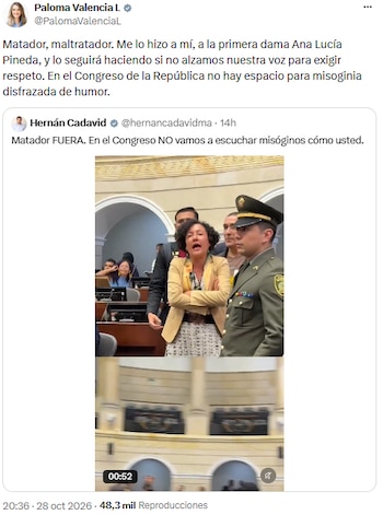 Paloma Valencia arremetió contra Matador y rechazó la misoginia en el Congreso - crédito @PalomaValenciaL/X