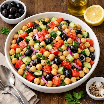 La ensalada mediterránea de garbanzos