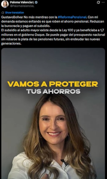 Paloma Valencia defiende su demanda