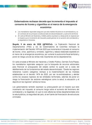 Los gobernadores advirtieron que el