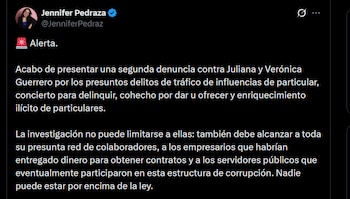 Jennifer Pedraza - crédito @JenniferPedraz/X