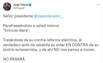 En el mensaje, declaró que