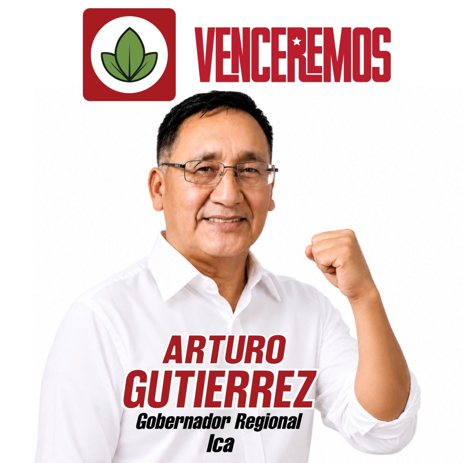 José Arturo Gutiérrez Aures postula a la gobernación regional de Ica por la Alianza Electoral Venceremos en las elecciones regionales.
