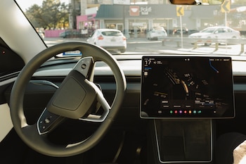FILE — A self-driving Tesla Robotaxi in Austin, Texas, Dec. 9, 2025. Self-driving systems are getting so good that drivers may overestimate the technology and not be prepared to respond when something goes wrong. (Ariana Gomez/The New York Times)