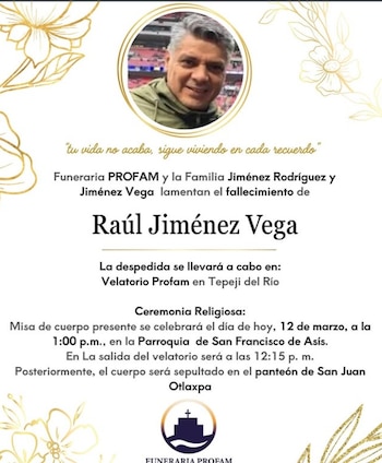 Murió el señor Raúl Jiménez