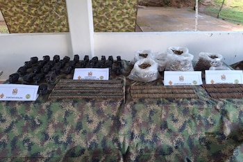 Material incautado en un campamento