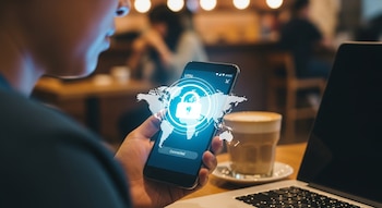 Una persona utiliza una VPN