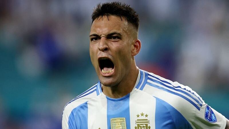 June 29, 2024 Foto del sábado del delantero de Argentina Lautaro Martinez celebrando tras marcar el primer gol ante Perú REUTERS/Agustin Marcarian