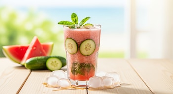 Los licuados de sandía, pepino