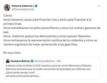 Rifirrafe entre Paloma Valencia y