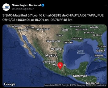 Se registró sismo de 5.7