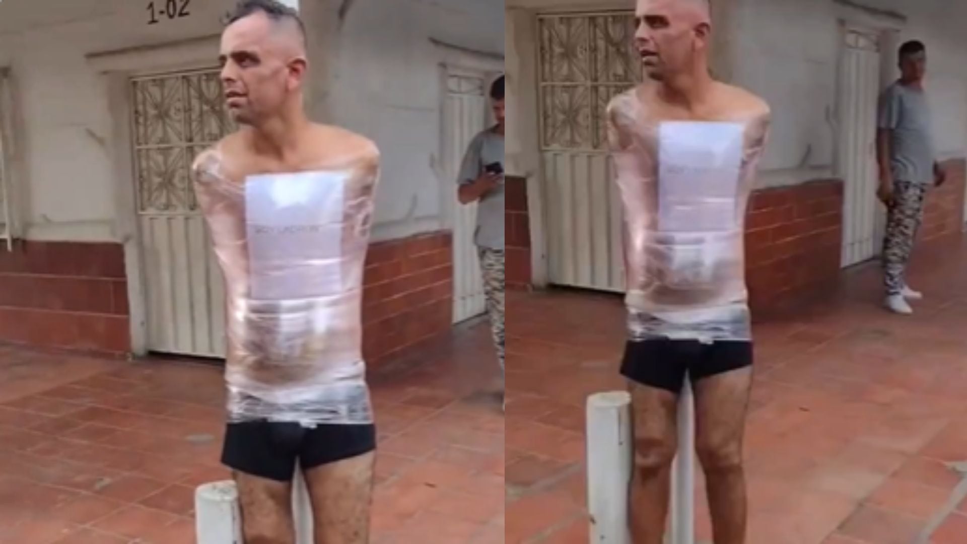 Habitantes de Cúcuta frenaron robo y amarraron al acusado en plena vía pública - crédito Captura de pantalla @InesBetancur1/X