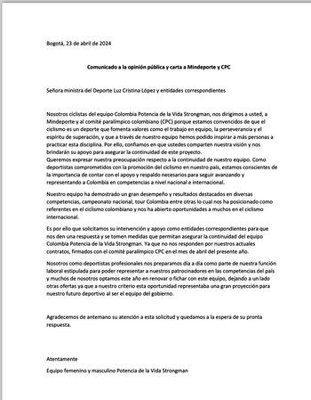 El equipo Colombia Potencia de