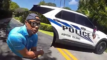 Se filtraron las imágenes del arresto de Tiger Woods tras el accidente en Florida