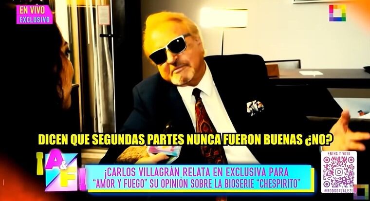 Carlos Villagrán rechaza su personaje en serie ‘Chespirito: Sin querer queriendo’: “Kiko es irrepetible”