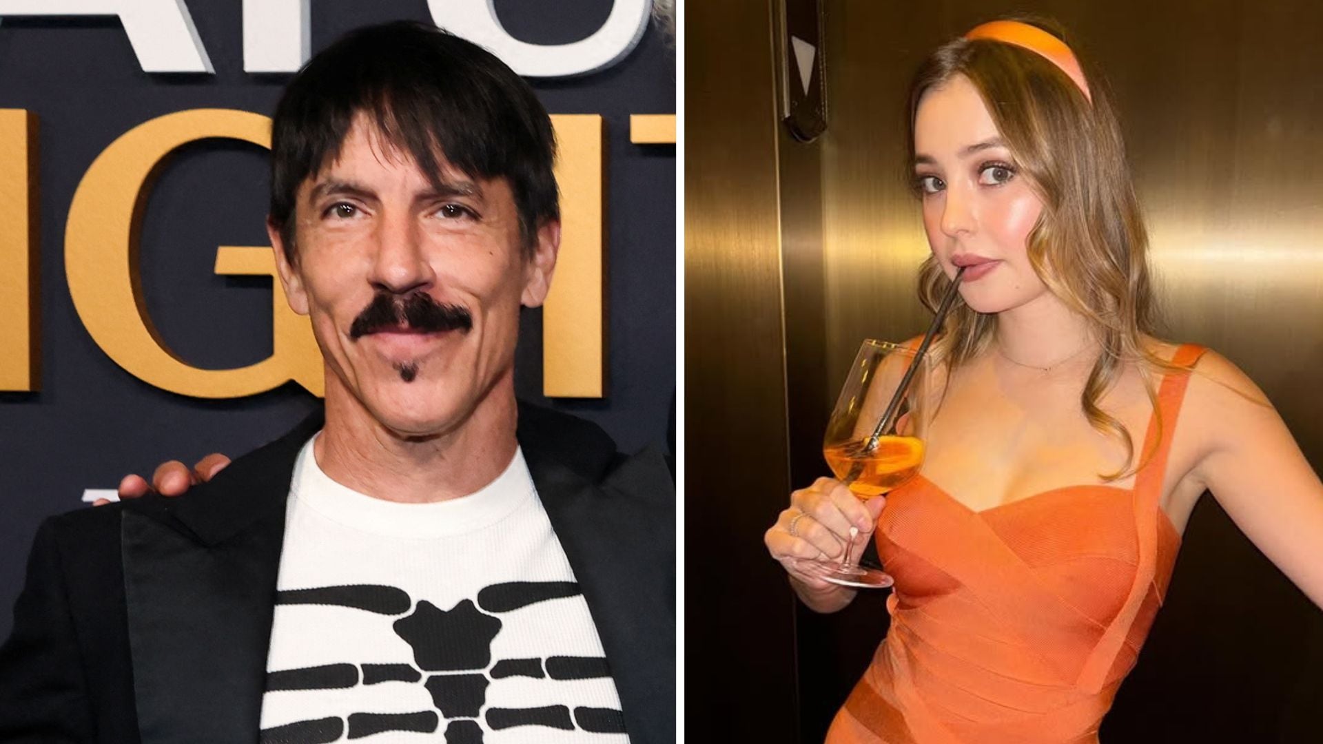 La columnista de Vogue Eileen Kelly salió a defender públicamente su relación con Anthony Kiedis (Composición/REUTERS/Instagram)