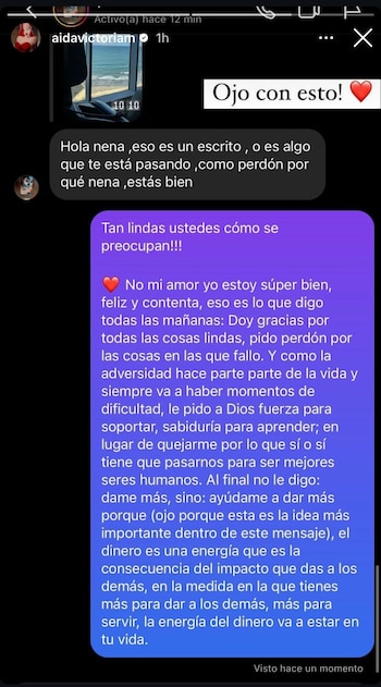 Aida habló de los mantras