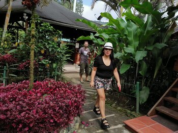 Turistas extranjeros caminan hoy por