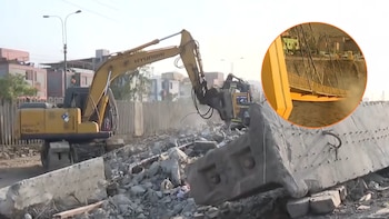 Demuelen los restos del puente