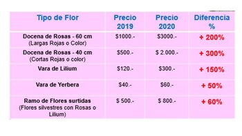 precio de las flores - Focus Market