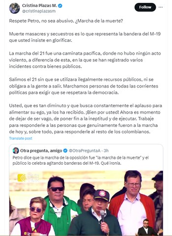 Petro dijo que la marcha