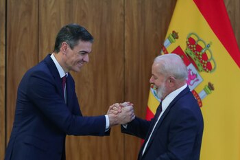 Lula y Sánchez durante una