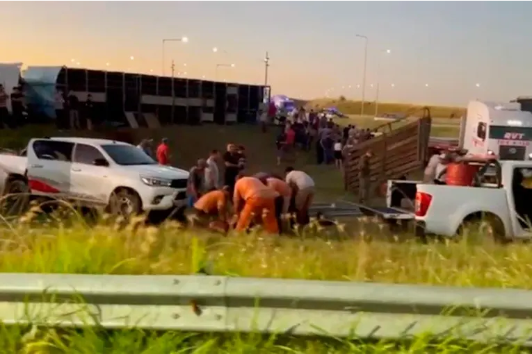 El accidente generó demoras en la circulación y requirió la presencia de fuerzas de seguridad