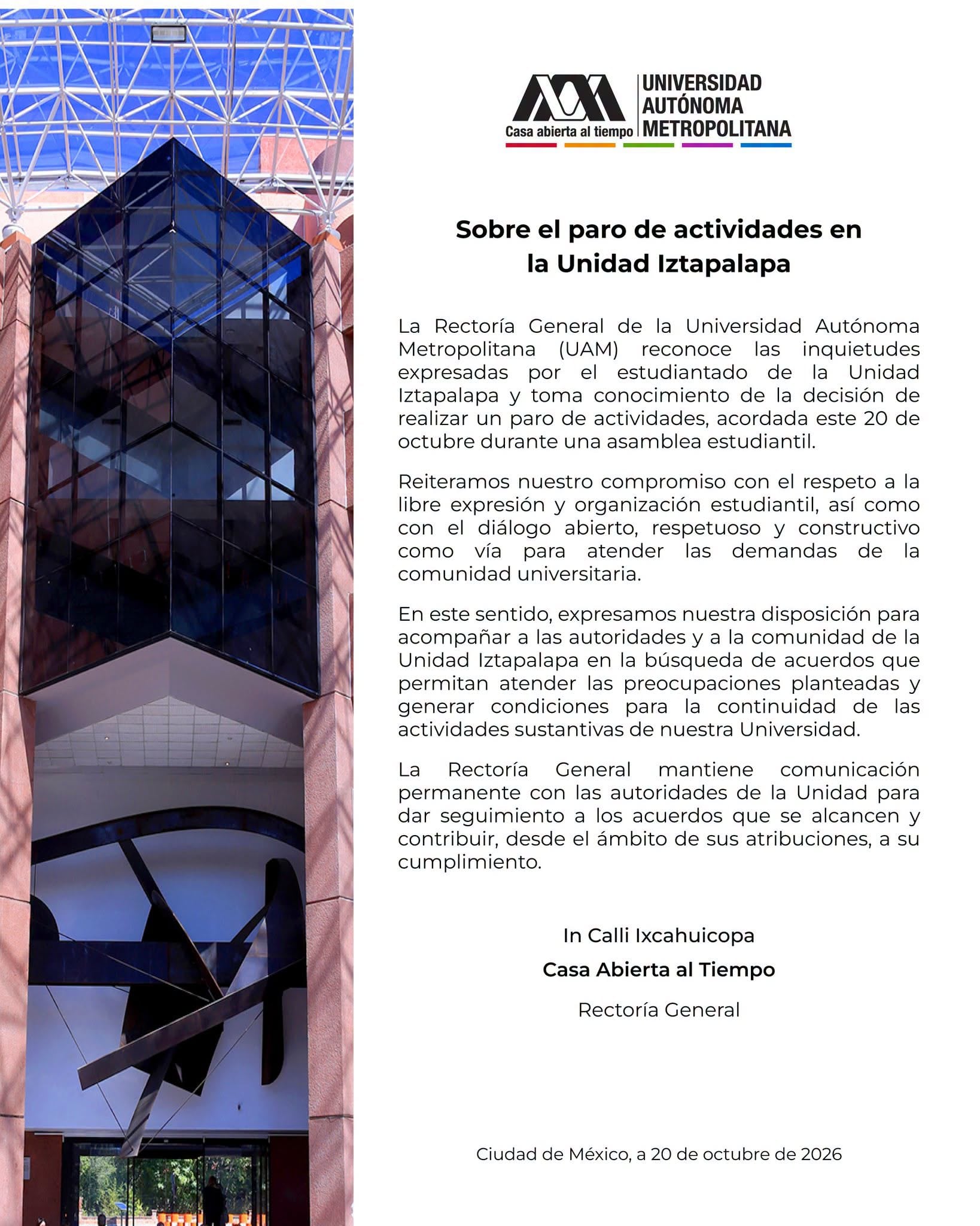 Comunicado UAM.