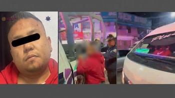 Ángel Ismael “N”, de 25 años, fue presentado ante el Juzgado Cívico de Tulpetlac tras ser detenido mientras conducía una unidad de transporte público. (Crédito: Dirección General de Seguridad Ciudadana y Tránsito Municipal de Ecatepec)