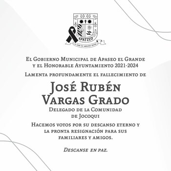 Esquela compartida por el gobierno