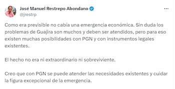 Publicación de José Manuel Restrepo,