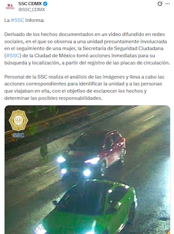 La SSC analizó videos y las placas de circulación del vehículo para ubicarlo horas después en la colonia Tepalcates. (X/ @SSC_CDMX)