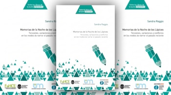 Portada de un libro blanco con el dibujo de un lápiz verde entre triángulos, con texto impreso y logotipos en el borde inferior.