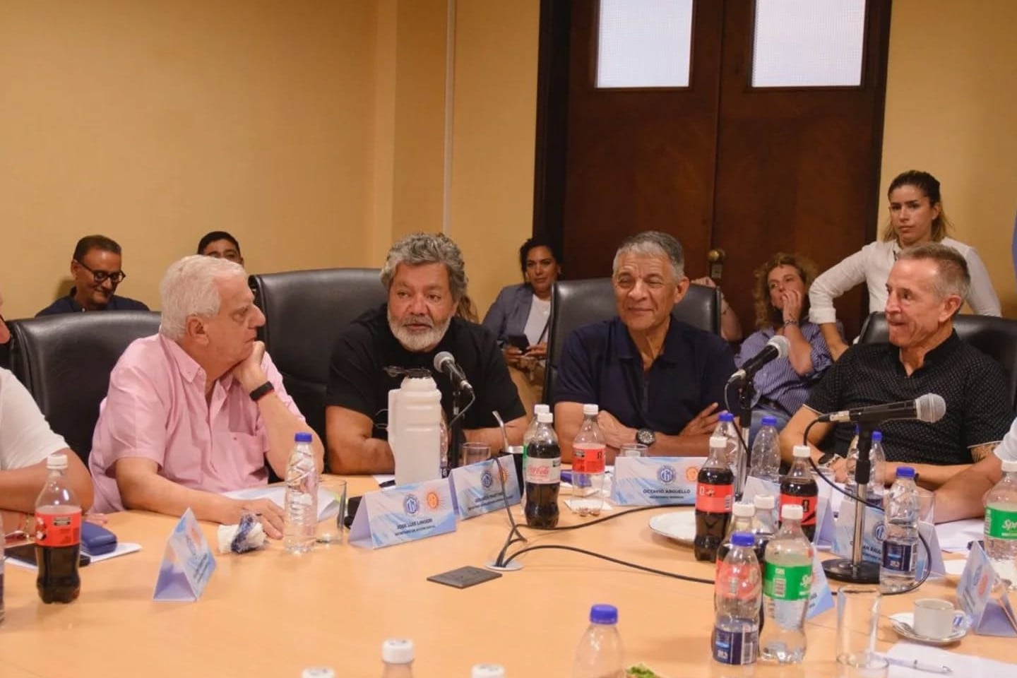José Luis Lingeri, Gerardo Martínez, Octavio Argüello y Jorge Sola, en la reunión del Consejo Directivo de la CGT