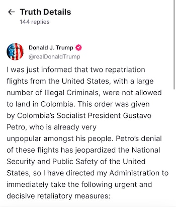 Donald Trump confirmó las sanciones