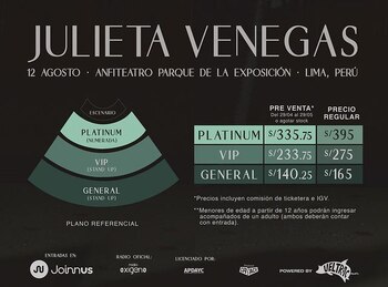 Precios para el concierto de