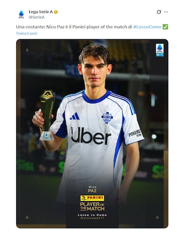 Nico Paz fue elegido MVP