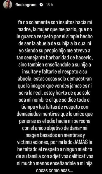 Captura de pantalla de una historia de Instagram con texto en letras blancas sobre fondo negro de la cuenta flockogram