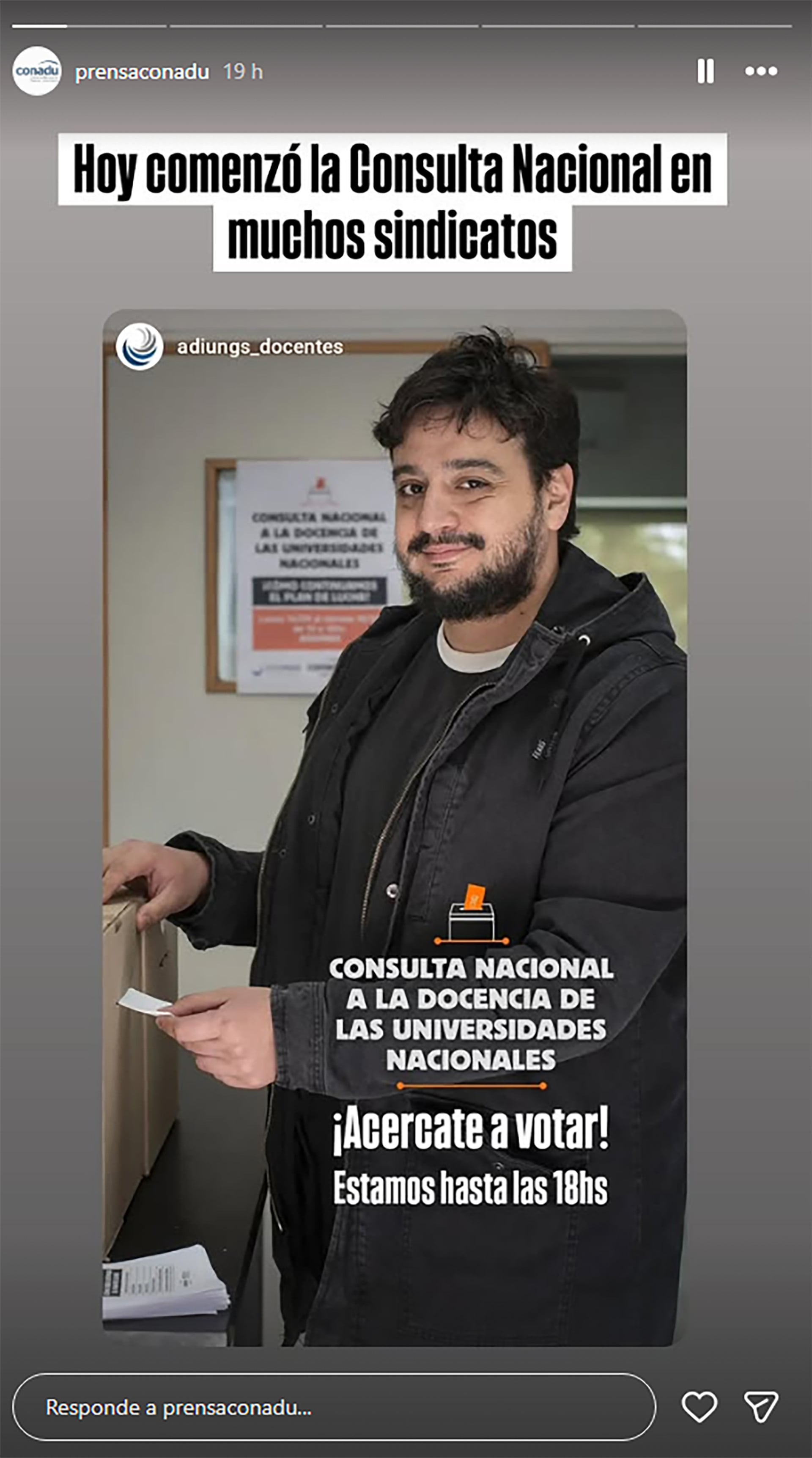 Una publicación de la CONADU anuncia el comienzo de la Consulta Nacional a la docencia de las universidades nacionales en diversos sindicatos.