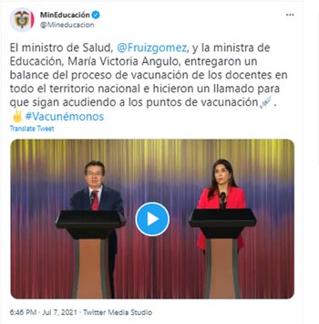Ministro de Salud y ministra