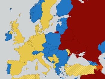 El mapa de peligrosidad elaborado por el Departamento de Estado de EEUU.