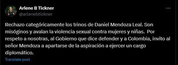 Arlene Tickner reprueba los comentarios