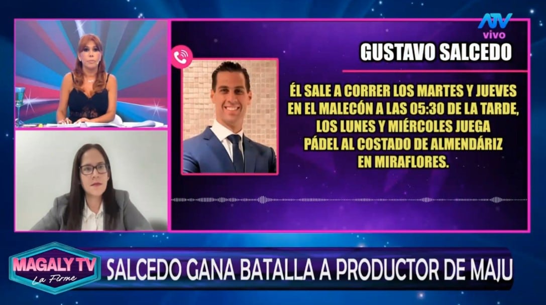 Gustavo Salcedo habría hablado de GPS y seguimiento a Christian Rodríguez en audio difundido por Magaly Medina. Captura: Magaly TV La Firme.
